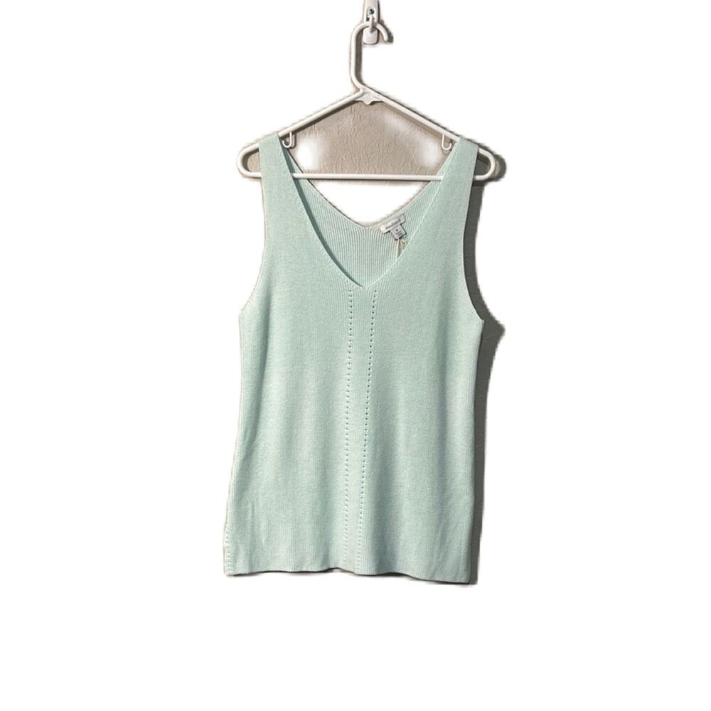 Sundance Light Blue Ribbed Sweater Tank Top Size M